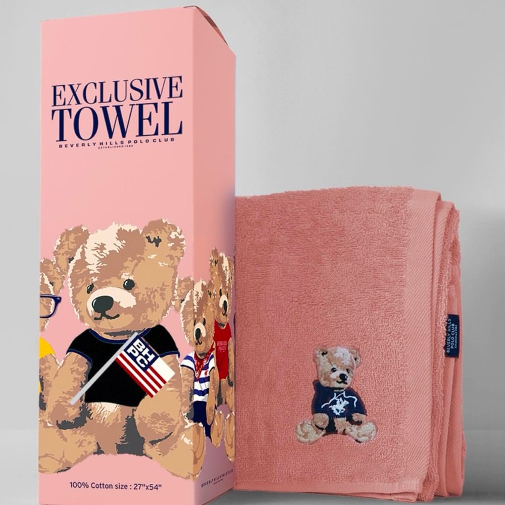 Beverly Hills Polo Club Bear Logo Bath Towel